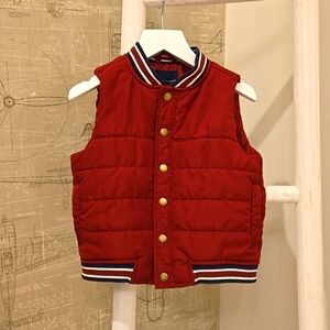 JANIE & JACK • Red Toddler Boy Vest with Blue & White Lining, 18-24 Mont…